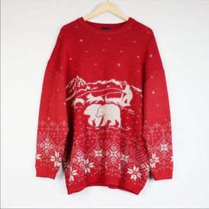 Vintage Bogner Wool Mohair Polar Bear Winter Sweater XXL